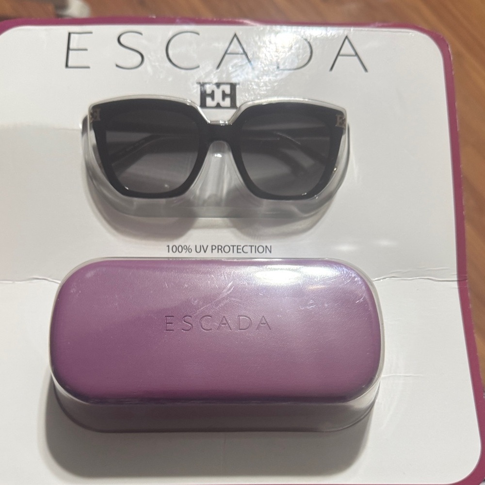 Escada Black Sunglasses with Lavender Case